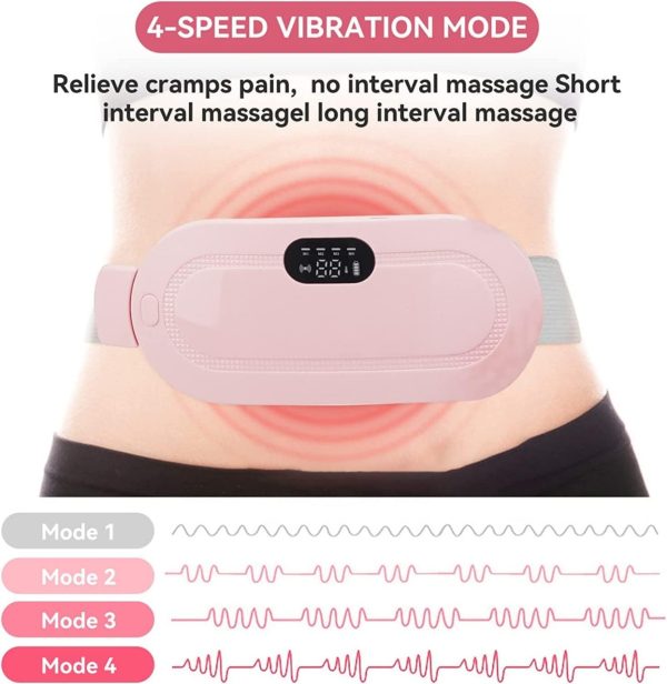 Menstrual Heating Pad Belt for Women – Electric Heat & Vibration Massager | 3 Heat Levels, 4 Modes