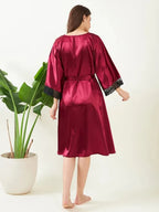 2 Piece Lace Nightwear Set Robe aur Inner Dress