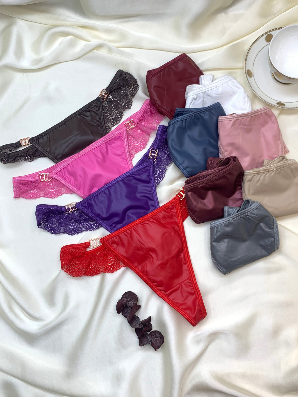 High Cut Leather Look Thong Underwear For Women – Stylish Stretch Fit Lingerie
