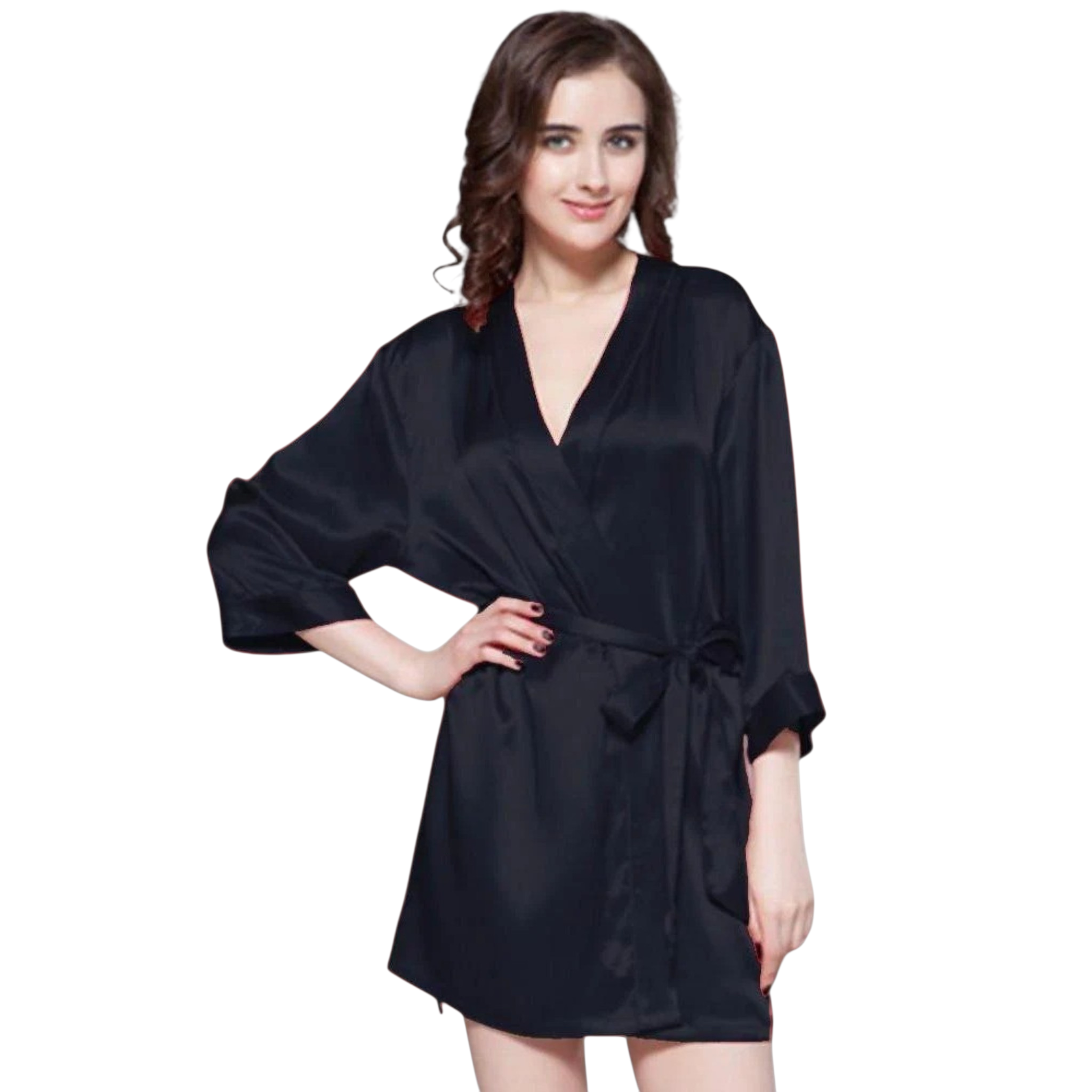 100% Polyester Satin Gown for Women | Soft Silk Nighty Robe