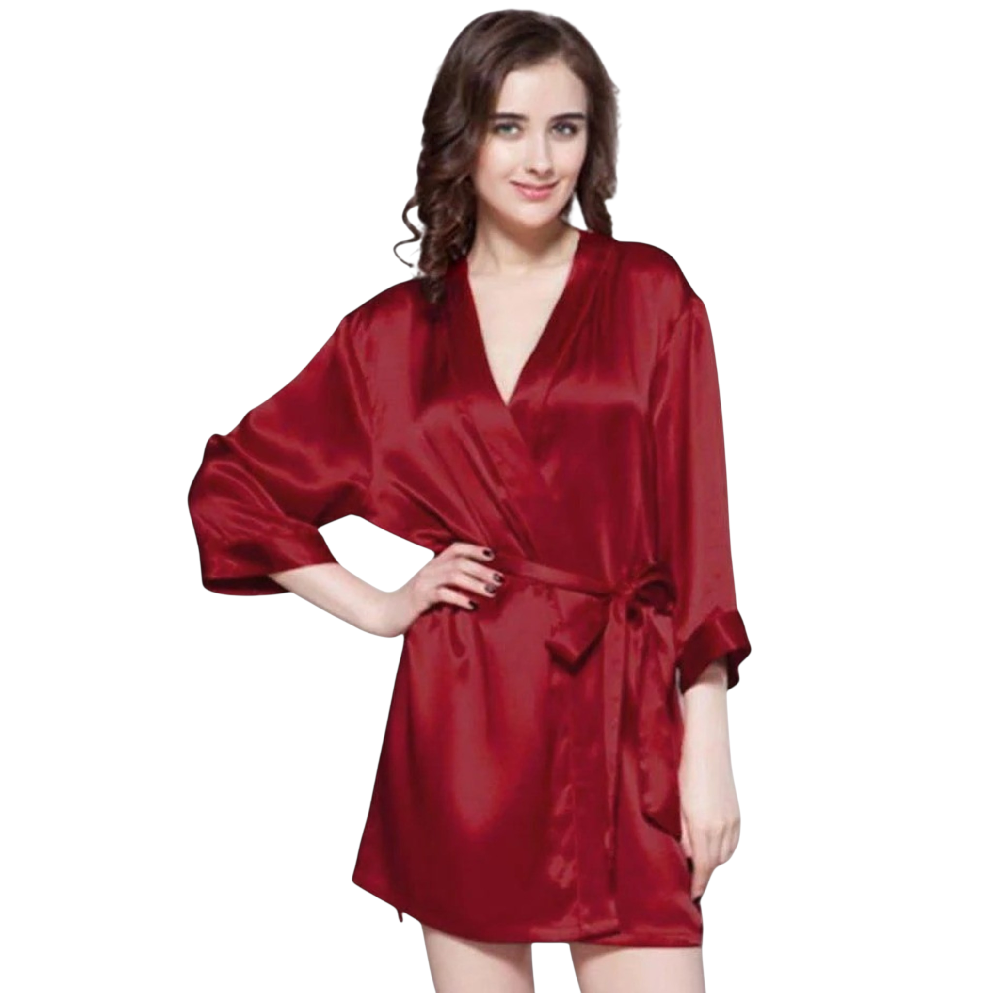100% Polyester Satin Gown for Women | Soft Silk Nighty Robe