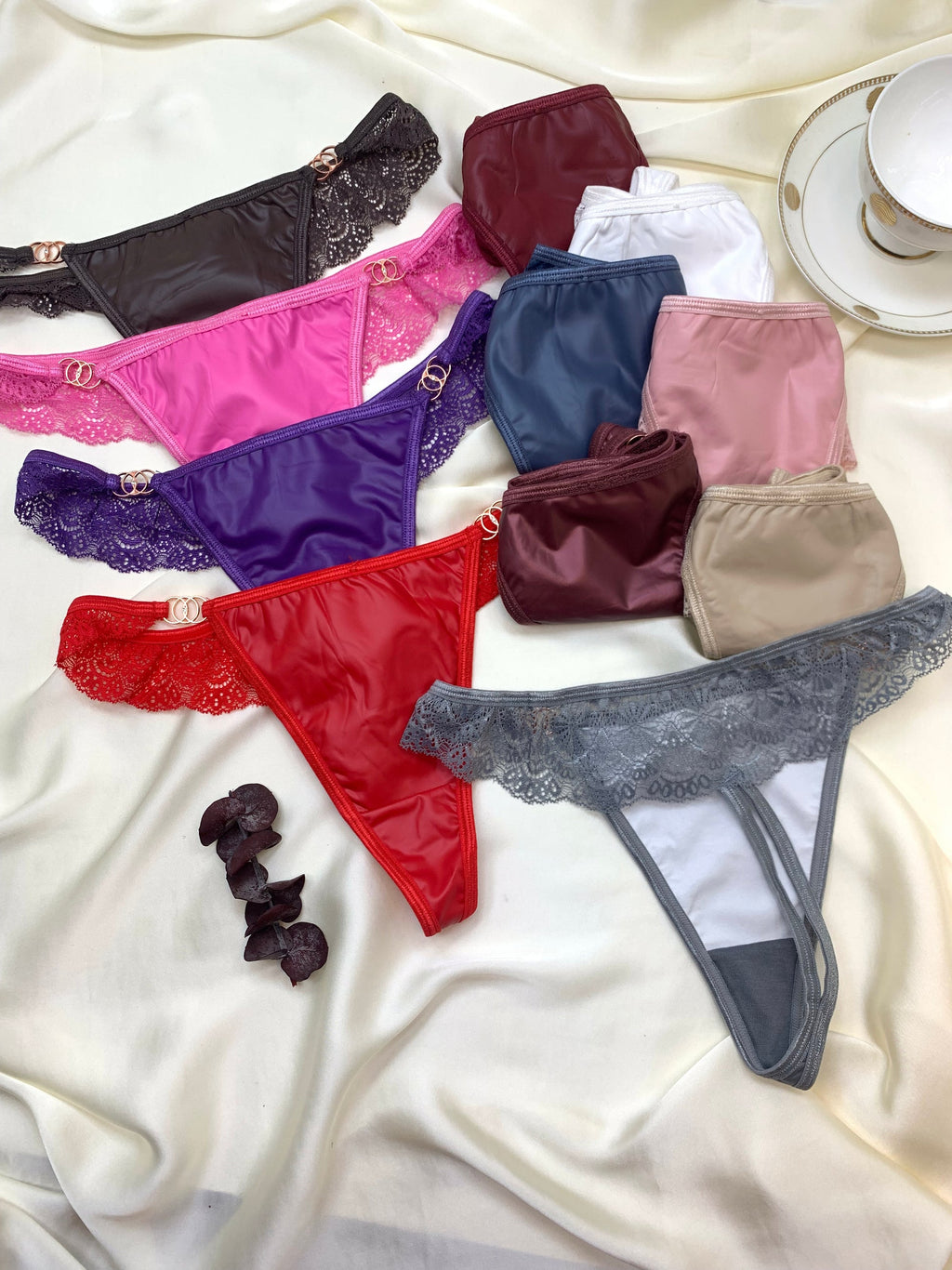 High Cut Leather Look Thong Underwear For Women – Stylish Stretch Fit Lingerie