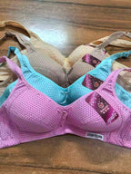Women's Soft Cotton Jersey Printed Bra in Blue by Mallfella