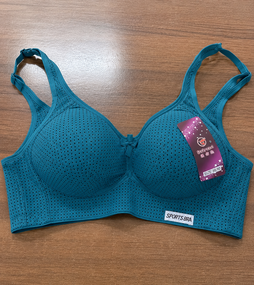 Women's Soft Cotton Jersey Printed Bra in Beige