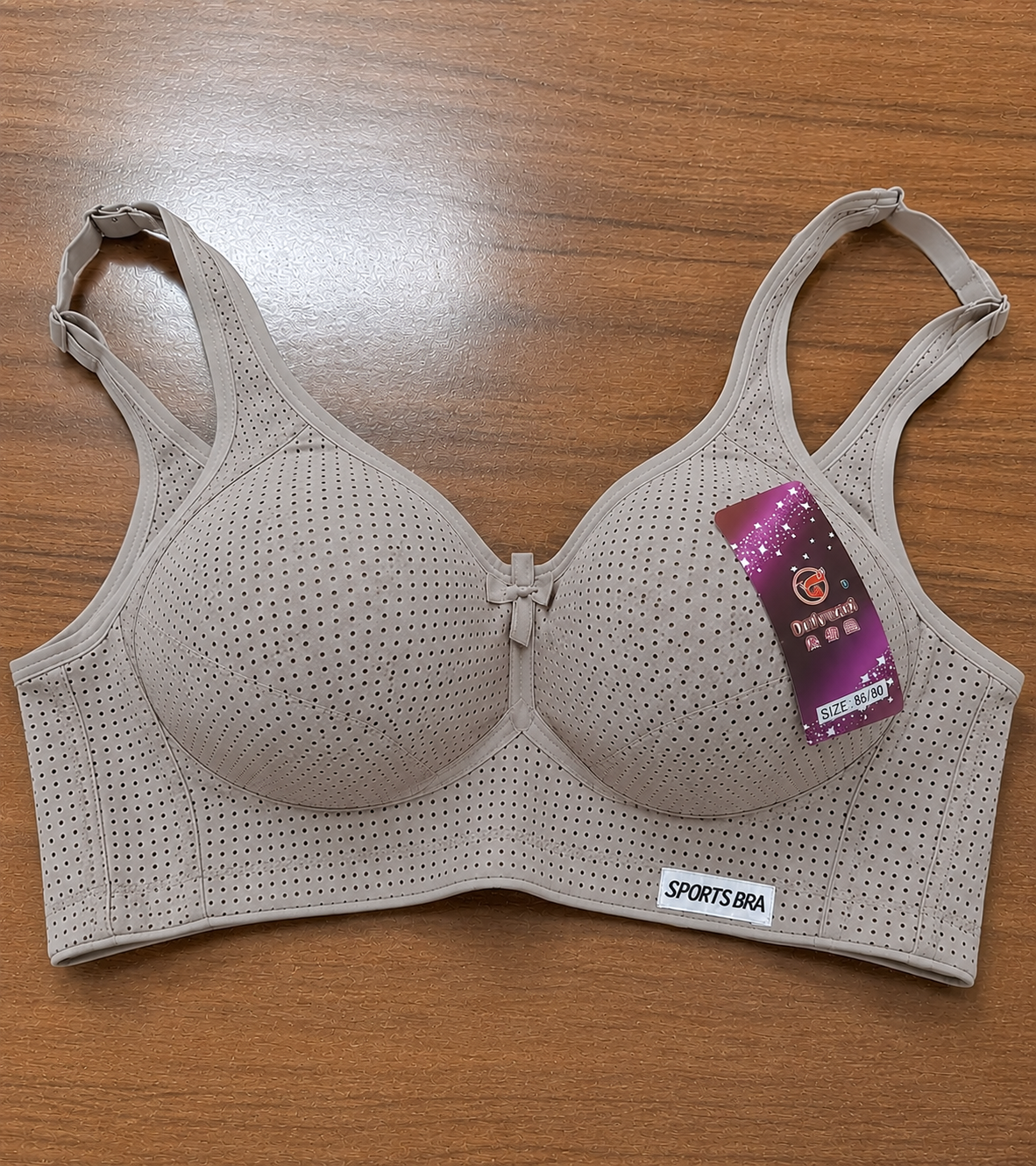 Women's Soft Cotton Jersey Printed Bra in Lavender