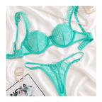 Elegant lace bra and cut-out panty lingerie set for women