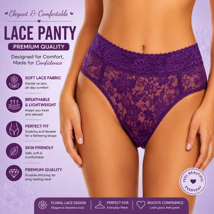 Women's Soft Mesh Panties in Purple with comfortable everyday fit