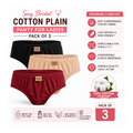 Softy Women Brief Pack of 3 (Skin & Black) – Soft Stretch Everyday Comfort Panties