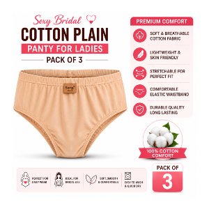 Softy Women Brief Pack of 3 (Skin & Black) – Soft Stretch Everyday Comfort Panties