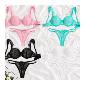 BLS Ethereal Lace Lingerie Set – Strappy Bra & Cut-Out Panty Premium Women's Lingerie