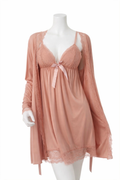 Honeymoon 2 Piece Gown Set With Lace Robe & Thong – Premium Bridal Nightwear For Women